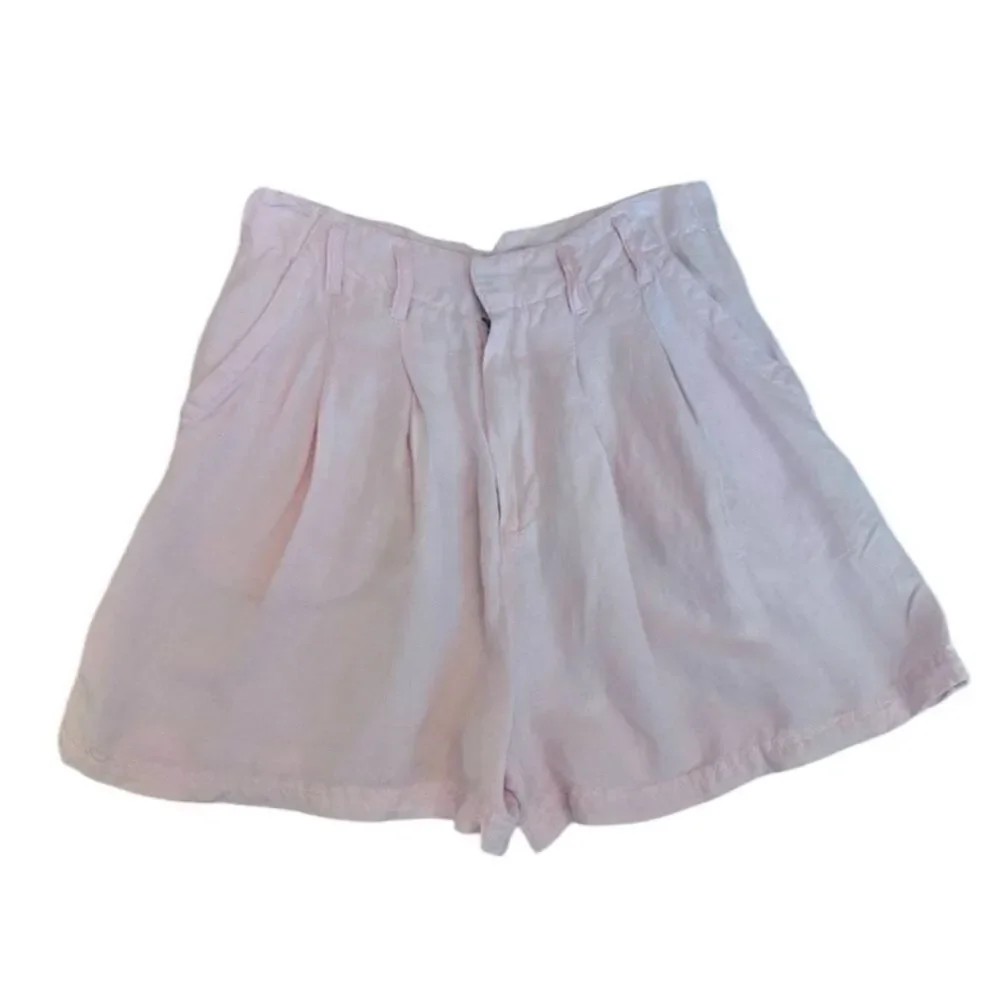 Free People NWT Calla Pleated Linen Blend Trouser Shorts In Pink Rose Size 6